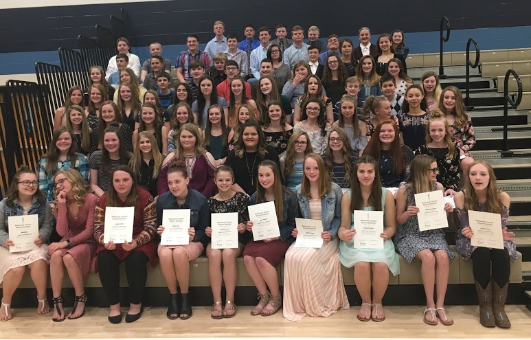group photo of new njhs inductees.